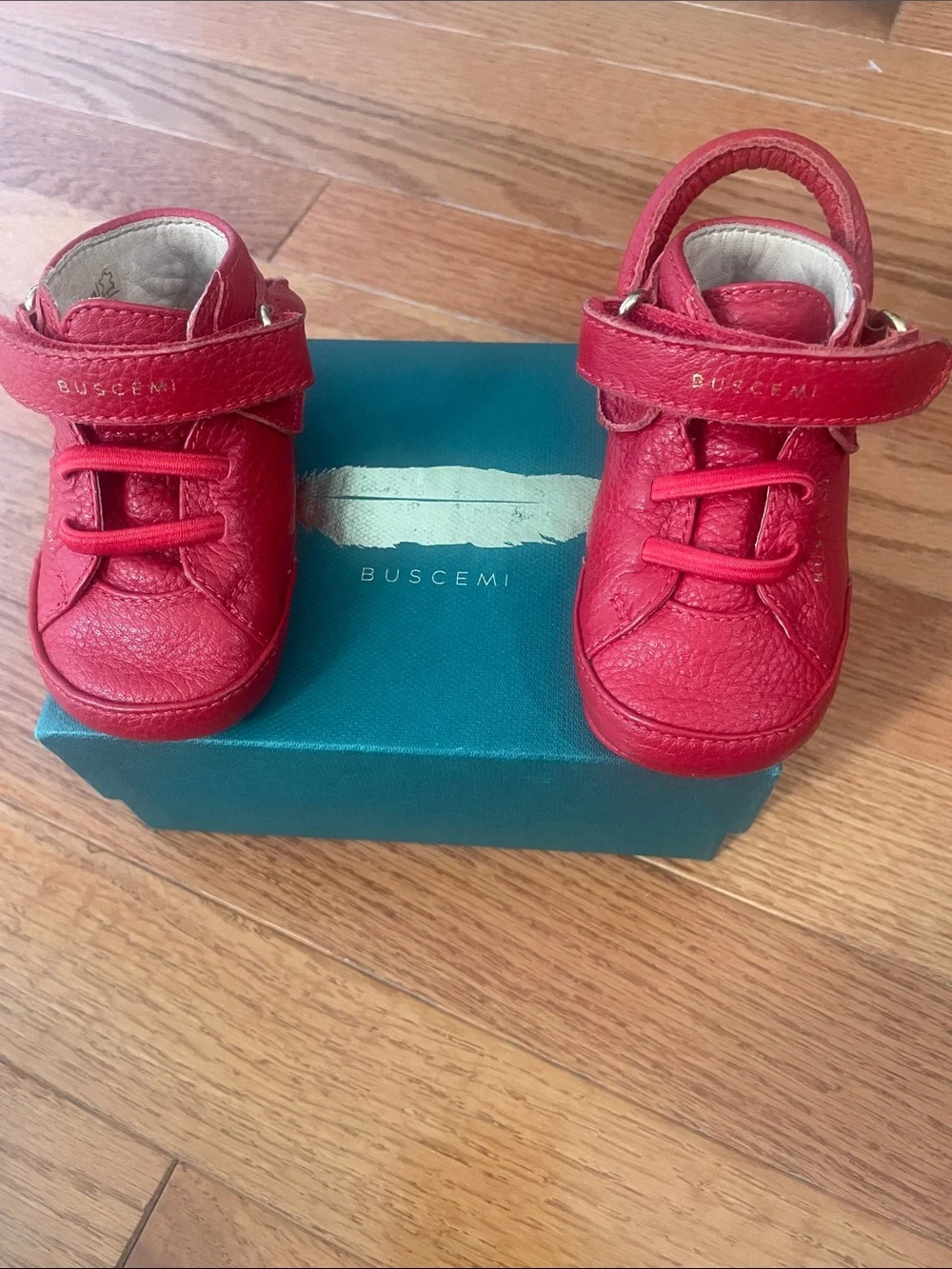 Buscemi Red Leather Baby Walker Shoes